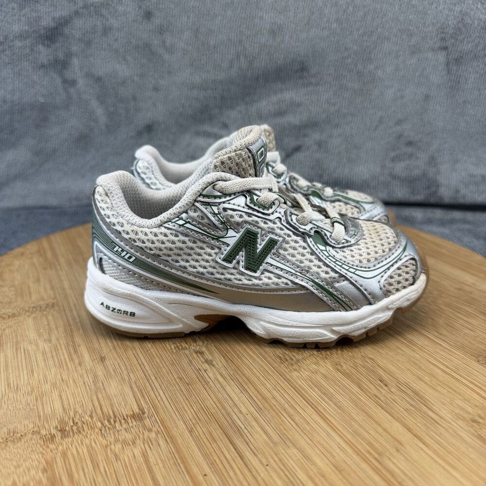 New Balance 740 Shoes Boys Size 8 Silver Mesh Running Sneakers ABZORB IZ740SF